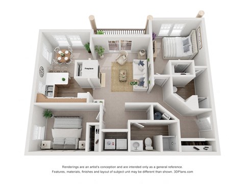a floor plan of a 1 bedroom floor plan